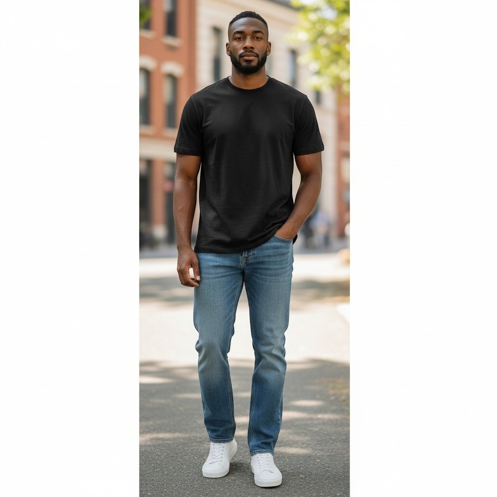 Buck Mason Mens Black Cotton Short Sleeve Crew Neck T-Shirt Size L Made in USA